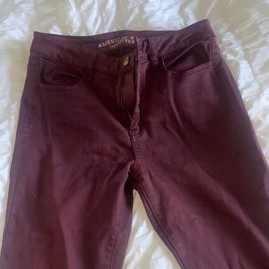 American eagle high rise burgundy jegging